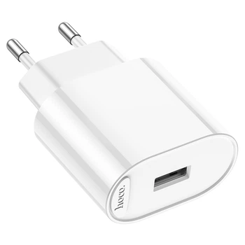 Сетевое зарядное устройство USB блочок Power Adapter Hoco C109A Fighter 10.5w СЗУ адаптер блок питания зарядка для телефона планшета светодиодной ленты 5В 2.1А белая