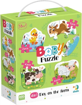 Пазл DoDo 4 в 1 Baby puzzle. День на ферме 13 элементов (4823115912473)