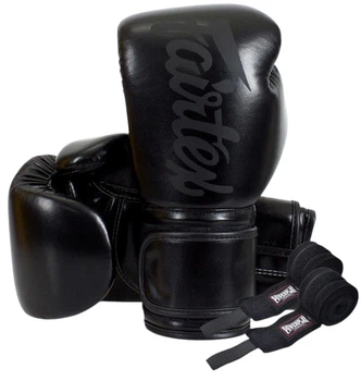 Боксерські рукавиці Fairtex BGV14SB Black 10 унцій (бинти в комплекті)