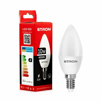 Світлодіодна LED лампа ETRON 10W C37 4000K E14 денне світло