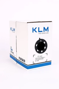 Вита пара KLM зовнішній UTP CAT 5E PE CCA 4x2x0.50 305м мережевий кабель для вулиці інтернет кабель LAN кабель