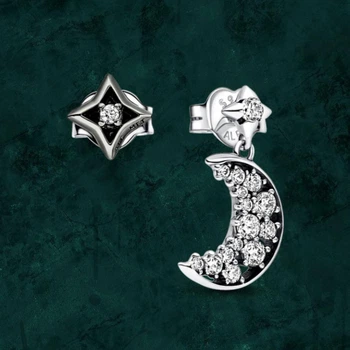 Серебряные сережки "Полумесяц и звезда" Pandora (Пандора) 292782c01