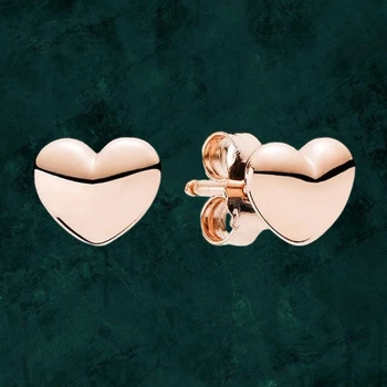 Серебряные сережки "Сердца" Pandora (Пандора) 267112cz с покрытием 14к золотом
