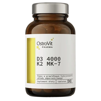 Вітамін D3+K2 для спорту OstroVit Pharma D3 4000 + K2 MK-7 90 Tabs