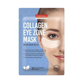 Патчі тканинні під очі з колагеном (набір) Purederm Collagen Eye Zone Mask 30 шт (8809052582616)
