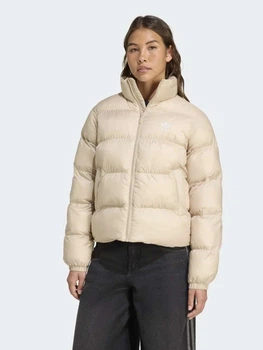 Пуховик зимний короткий женский Adidas Originals Adicolor JX2947 S Коричневый/Серый (4068808477710)