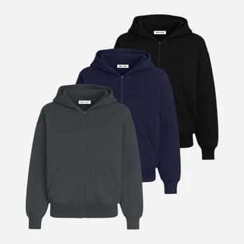 Набор толстовок на молнии мужских Ray Premium Loose U0409M-Grey-Navy-Black XL 3 шт Темно-серый/Темно-синий/Черный (RAY2000000047270)