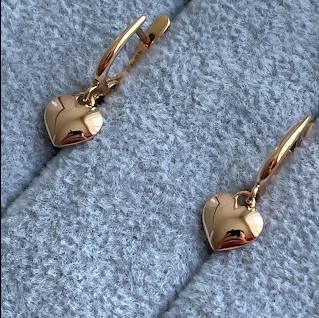 Серебряные серёжки с позолотой Сердце