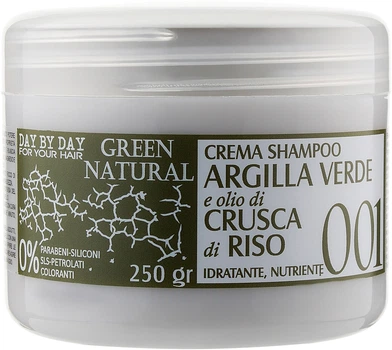Крем-шампунь с зеленой глиной и маслом рисовых отрубей - Alan Jey Green Natural Cream-Shampoo 250g (793614-60627)