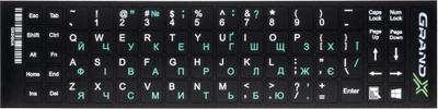 Наклейка на клавиатуру Grand-X 68 клавиш Украинский / Английский (GXDGUA)