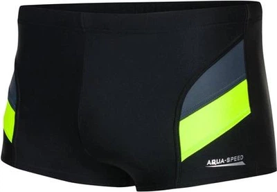 Плавки-боксери для чоловіків Aqua Speed ARON чорний, жовтий Чоловічі XXL (86-96 см) 338-138 2XL