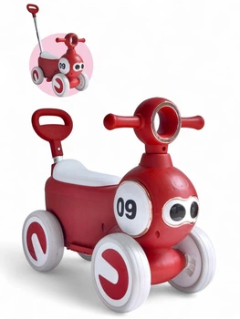 Каталка беговел робот 2в1 с родительской ручкой SP-Sport Robo Snoopy 09-188 Red-White