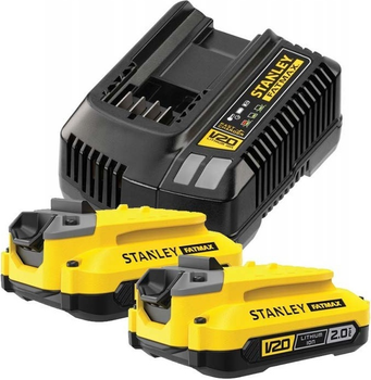 Стартовий комплект Stanley FatMax 2 акумулятори 18 В Ah + зарядний пристрій 18 В (SFMCB12D2)