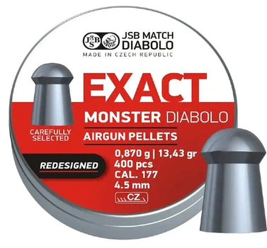 Пули пневм JSB Monster Redesigned. Кал. 4,52 мм. Вес - 0,87 г. 400 шт/уп