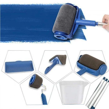 Набір для фарбування Paint Roller 5 в 1 валик з резервуаром для фарби телескопічна ручка універсальний інструмент для стін стель фасадів парканів (AL0899)