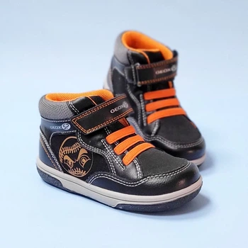Дитячі черевики Geox Sneakers Montantes Altas Flick 24 noir/orange B9437A