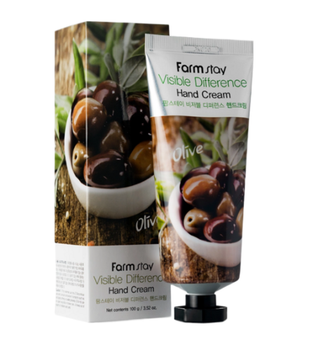 Поживний крем для рук з екстрактом оливи FarmStay Visible Difference Olive Hand Cream 100ml (8809338560062)