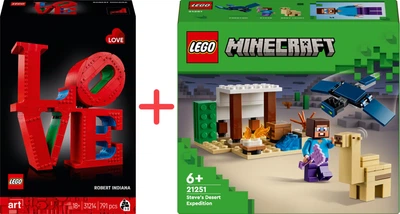 Набір конструкторів LEGO Art LOVE 791 деталь + Minecraft Експедиція Стіва в пустелю 75 деталей (31214_21251)