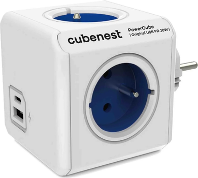 Розгалужувач мережі Cubenest PowerCube Original USB A+C PD 20W Blue (PC220BL)