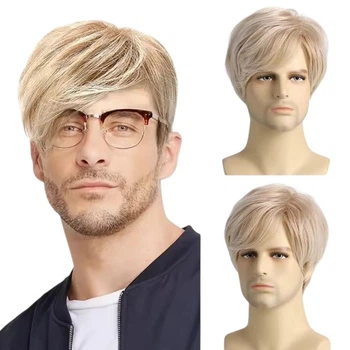 Парик мужской короткий пшеничный блондин, термоволокно DC WIG-M12