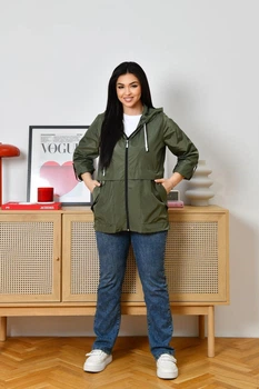 Жіноча ветровка Fashion 9EL_4387Khaki 2XL Хакі (2000000949659)