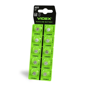 Батарейка лужна Videx AG 3 (LR41) BLISTER CARD 10 pcs