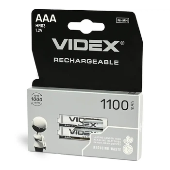 Акумулятор VIDEX Ni-MH AAA HR03 1100mAh 2BL