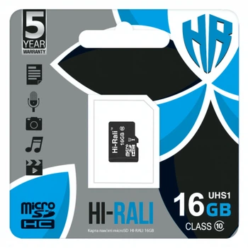 Карта пам'яті microSDHC HI-RALI 16GB Сlass 10 без адаптера