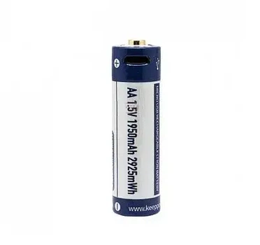 Акумулятор літієвий Keeppower P14500U1 1.5V 1950mAh зарядка від USB та напруга 1,5В як у батарейки
