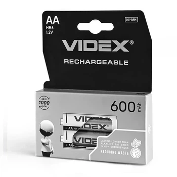Акумулятор VIDEX Ni-MH AA HR06 600mAh 2BL