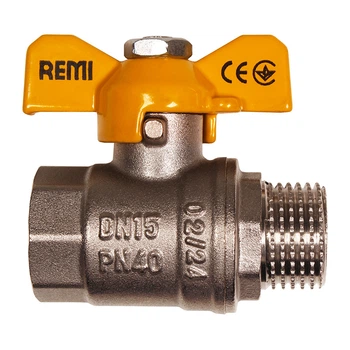 Кран газовий кульовий нікельований Remi ВЗ 3/4”