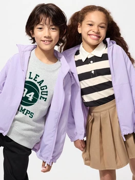 Дитяча вітрівка для дівчинки Uniqlo 240074326 134 см Бузкова (1159843477)