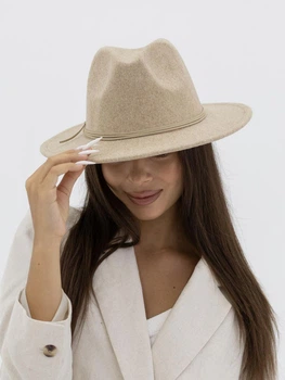 Шерстяная шляпа федора D.Hats цвет бежевый