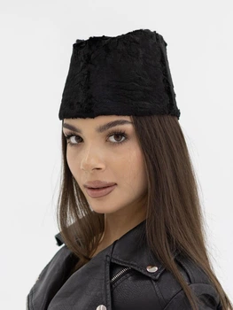 Пілотка з хутра Каракуль D.Hats чорного кольору
