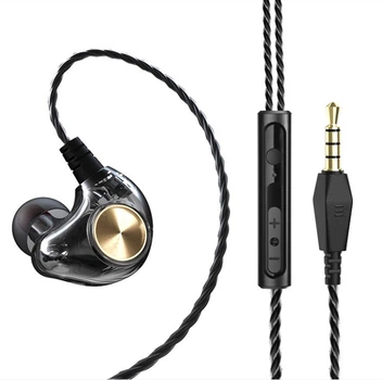 Провідна прозора гарнітура FONGE K1 Black 3.5mm вакуумні навушники з мікрофоном