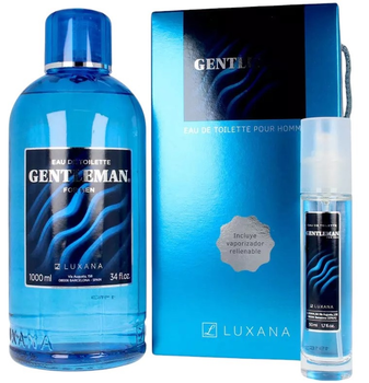 Набір для чоловіків Luxana Gentleman Туалетна вода 50 мл + Змінний блок Туалетна вода 1000 мл (8414152258240) (955555909742429) - Уцінка