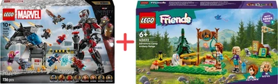 Набір конструкторів LEGO Marvel Перший месник: Протистояння Пригодницька битва 736 деталей + Friends Стрільбище в пригодницькому таборі 157 деталей (76314_42622)