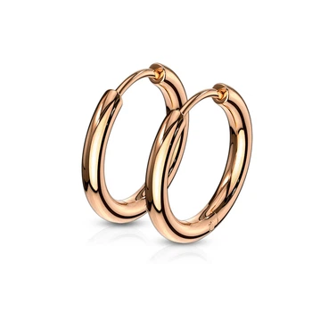 Серьги-кольца Spikes SE3065R-10 из стали золотистые (Диаметр: 10мм)
