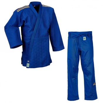 Кимоно для дзюдо Champion III Slim Fit с лицензией IJF | синее/золотые полосы | ADIDAS J-IJFB3 размер 185