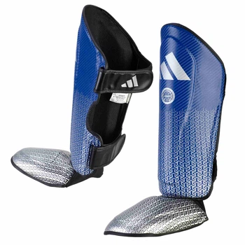 Защита голени и стопы с лицензией Wako Semi Contact | синее/серебро | ADIDAS ADIKBSI300 L