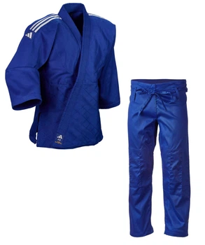 Кимоно для дзюдо Adidas серии Club с серебряными полосами на плечах | синее | Adidas J350BP размер 150