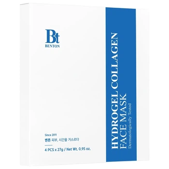 Гідрогелева маска з колагеном для зволоження шкіри обличчя Benton Hydrogel Collagen Face Mask, 4 шт по 27 мл