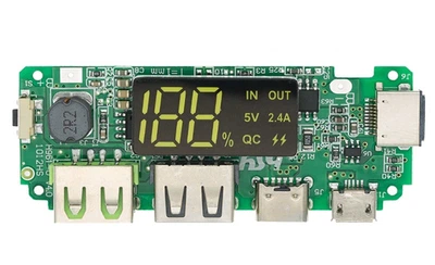 Модуль павербанка 2 USB 5В 2.4A Micro/Type-C/Lightning для 18650 аккумуляторов