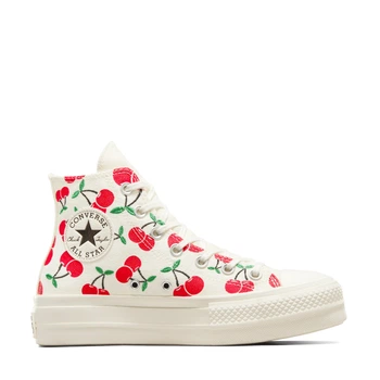 Жіночі кеди Converse Chuck Taylor All Star Platform Cherries HI Egret/Red/Green 36,5 Білий A08096C