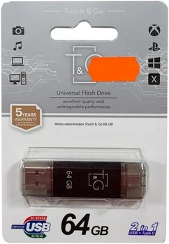 Флешка T&G 64 GB Star Black (TG009TC-64GBK)