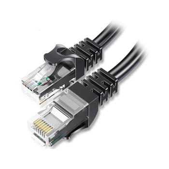Кабель ESSAGER TopSpeed Cable Ethernet Cat6 RJ45 Splitter Network Round Cable 1m Black (EXCWXY-JS01)