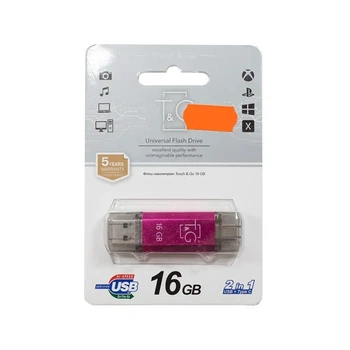 USB флеш T&G 009 Star Series 16GB USB Type-A/USB Type-C Fuchsia (TG009TC-16GFC)