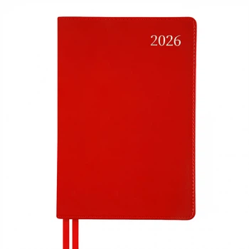 Щоденник А5 Leo Planner датований 2026 інтегральний, червоний 368 стор (252671)