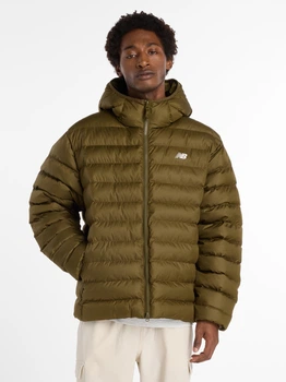 Куртка демисезонная с капюшоном мужская New Balance Hooded Puffer MO53500WDL 2XL Хаки (198686103679)