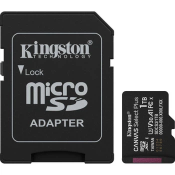 Memory card microSDXC 1TB Kingston Canvas Select Plus Gen3 C10 A1 V30 U3, Retail + adapter
